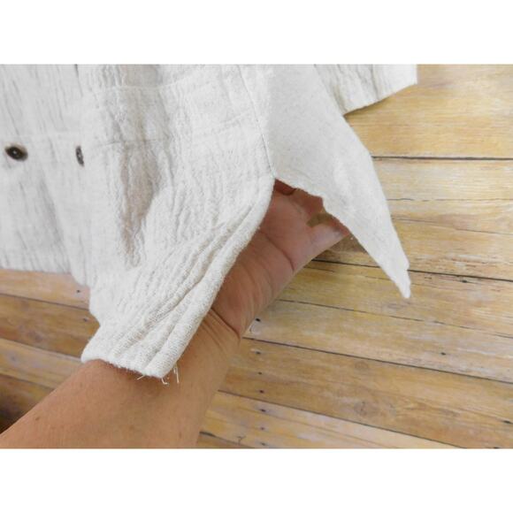 Vintage Shirt XL Khaki White Long Sleeve Front Pockets Peter Popovitch - Picture 5 of 9